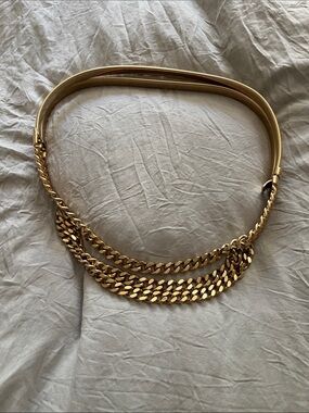 Gold Tone Chain-Detail Women's Belt